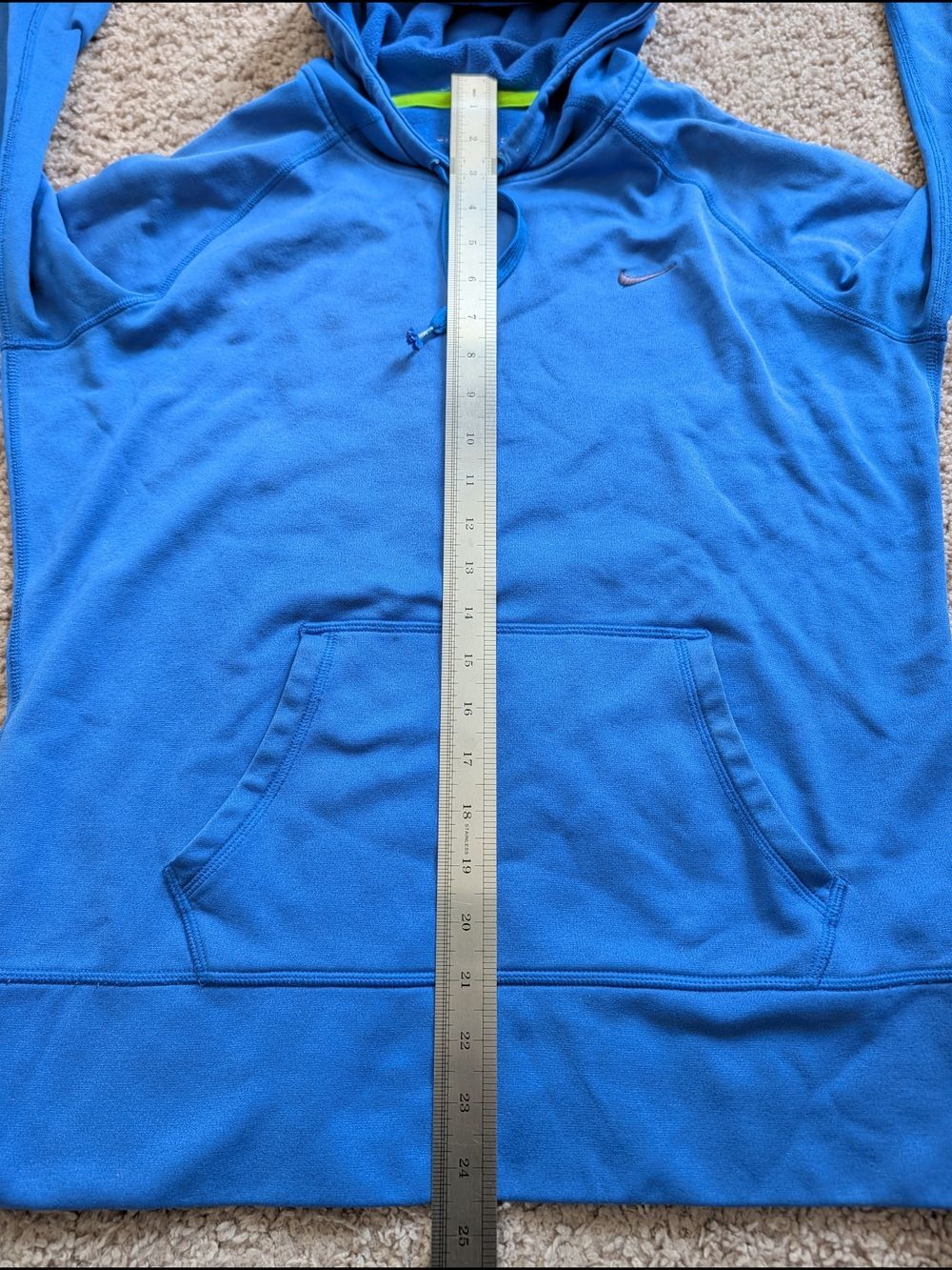 Nike Womens Blue Therma Fit Fleece Activewear Pullover Hoodie Size Large - Picture 9 of 10